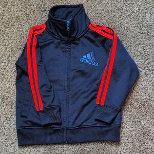 Adidas Kids' Black Hoodie with Red Stripes